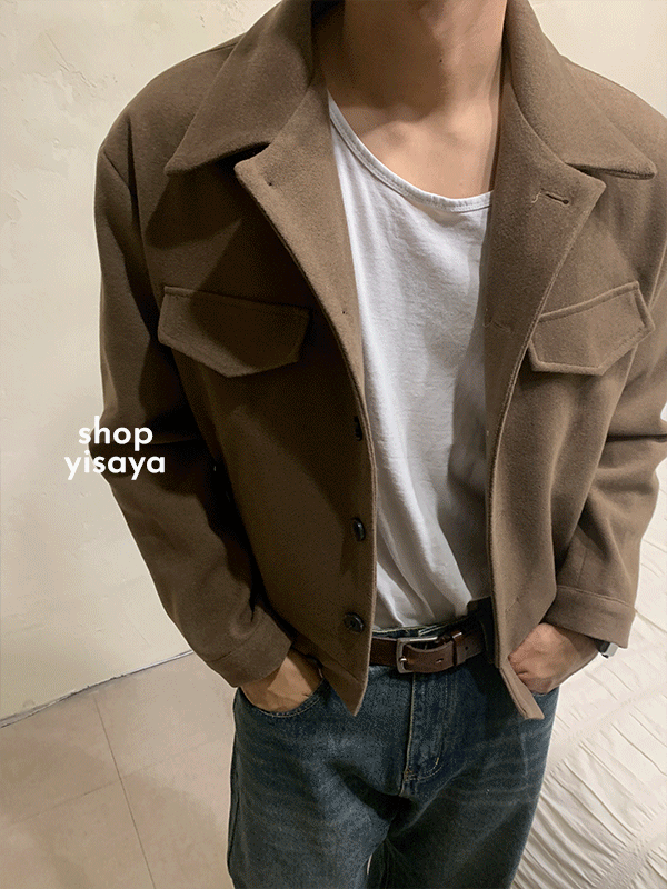 wool crop jacket (2color)